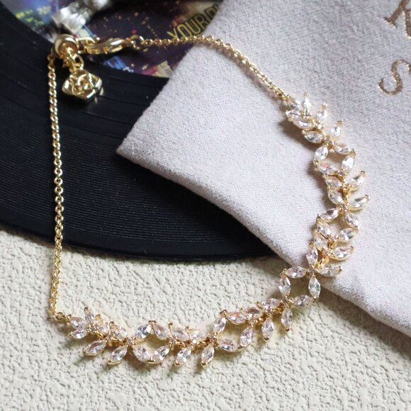 Kendra Scott Rosalie Gold Tennis Bracelet White CZ NEW - Picture 2 of 2